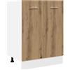 Roanoer Mobile da cucina Lyon effetto rovere Artisan, 60 x 46 x 81,5 cm, robusto armadietto in legno con 2 ante e 2 scomparti per spazio aggiuntivo in cucina