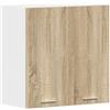 Roanoer Lyon - Armadietto pensile in rovere Sonoma, 60 x 31 x 60 cm, moderno scaffale pensile con maniglie, per cucina, soggiorno, corridoio, bagno, mensola da parete
