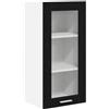 Roanoer Armadietto pensile nero, effetto rovere, 40 x 31 x 80 cm, moderno mobile da cucina in legno, pensile da parete con anta per cucina e sala da pranzo, salvaspazio