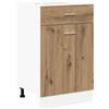 Roanoer Mobile da cucina Lyon in rovere Artisan, 40 x 46 x 81,5 cm, con cassetto e anta, armadietto da cucina stretto in legno composito di legno, per la cucina senza piano di lavoro
