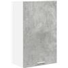 Roanoer Armadietto da cucina sospeso, in grigio cemento e bianco, moderno armadio da parete in legno con 1 anta per riporre oggetti in cucina, 50 x 31 x 80 cm, mobili da cucina