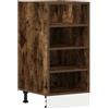 Roanoer Mobiletto da cucina Riga, rovere affumicato, 40 x 44,5 x 81,5 cm, mobile da cucina in legno per piatti e pentole, mobile modulare con piedini regolabili per la cucina
