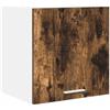 Roanoer Armadietto pensile con anta, in legno, 40 x 31 x 40 cm, per cucina e soggiorno, design moderno, in rovere affumicato e bianco