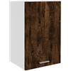 Roanoer Armadietto da cucina Lyon, in legno di rovere affumicato, 39,5 x 31 x 60 cm, con anta in vetro e 2 ripiani, per cucina e sala da pranzo, carico massimo 60 kg