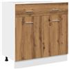 Roanoer Mobile da cucina 80 cm in rovere Artisan, mobiletto robusto con cassetto e 2 scomparti per la cucina, funzionale armadio da cucina serie Lyon, 80 x 46 x 81,5 cm
