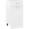 Roanoer Mobile da cucina Lyon bianco, comodino da cucina compatto in legno con cassetto e anta, 40 x 46 x 81,5 cm, moderno per piccole cucine e spazio per riporre oggetti