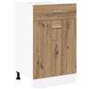 Roanoer Mobile da cucina Lyon, 50 x 46 x 81,5 cm, in rovere Artisan, con cassetto e porta, stabile mobile da cucina in legno per riporre oggetti e ordine