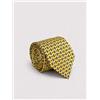 Amirante Antica Sartoria Napoletana Cravatta uomo 3 pieghe in seta twill giallo tenue fantasia geometrica