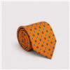 Amirante Antica Sartoria Napoletana Cravatta uomo 3 pieghe in seta twill arancione fantasia geometrica Made in Italy