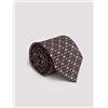 Amirante Antica Sartoria Napoletana Cravatta uomo 3 pieghe in seta twill blu fantasia floreale geometrica