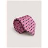 Amirante Antica Sartoria Napoletana Cravatta uomo 3 pieghe in seta twill rosa fantasia geometrica