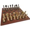Italfama Italiano Ottone Scacchi Set Oro Argento Placcato Con Pelle Tavola 53cm