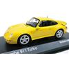 Mini-champs Modello esclusivo europeo 1/43 Porsche 911 Turbo giallo 1995 993