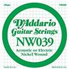 D'Addario Corda singola D'Addario NW039 per chitarra elettrica, Nickel Wound, .039