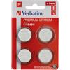 VERBATIM Batterie a bottone al litio Premium CR2450 Confezione da 4 3V 580mAh - Pile a bottone al litio per orologi chiavi della macchina telecomandi fotocamere giochi ecc - Cella a bottone