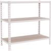 Simon Rack Étagère Rangement à 3 Niveaux en Boix, 200 kg Capacité de Charge et Point de Flexion, 1000x1100x300 mm, Étagère Charge Lourde, Étagère Garage, Blanc/Bois - Maderclick