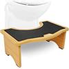 KMINA - Sgabello WC Adulti Legno (18,5 cm Altezza), Fisiologico, Poggiapiedi Bagno, Basso Toilette Antiscivolo