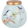 Pot of Dreams Salvadanaio in ceramica dipinta a mano con passero e fiori, realizzato a mano, colore rosa, regalo decorativo per centrotavola soggiorno e camera da letto