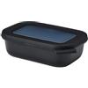 Mepal - Multi Bowl Cirqula Rectangular - Contenitori Plastica con Coperchio - Adatto come Contenitore Ermetico per Frigo, Microonde, Congelatore da Portata - Ciotole Cucina - 500 ml - Nordic black