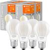 LEDVANCE lampadina Smart LED con tecnologia Wifi, E27, dimmerabile, bianco caldo, forma della lampadina, opaca, sostituzione per lampadine 75W, controllabile con Alexa, Google App, confezione da 4