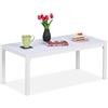 Relaxdays Tavolino Basso da Balcone, Resistente alle Intemperie, HLP 39 x 98 x 48 cm, Tavolo da Caffè da Esterno, Bianco
