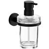 Inda Dispenser sapone a parete One NERO/vetro trasparente 250 ml