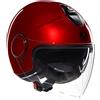 AGV - ETERES E2206, Casco da Moto Jet Unisex, Casco Moto Open Face con Anello Antifurto, Visiera Antigraffio e Anti-UV, Tecnologia con Assorbimento Istantaneo del Sudore, Corsa Red, XXL
