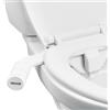 VEVOR Attacco per WC Bidet Non Elettrico con Doppio Ugello Estensibile e Pressione dell'Acqua Fredda Regolabile, Ingresso in Acciaio Inossidabile, Ideale per Glutei e Lavaggio Intimo, Bianco