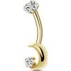 NovaNavel Piercing ombelico luna in oro