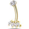NovaNavel Piercing ombelico quattro petali in oro