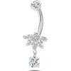 NovaNavel Piercing ombelico crystal bloom in argento