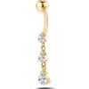 NovaNavel Piercing ombelico mini gocce in oro