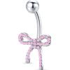 NovaNavel Piercing ombelico flake rosa in argento