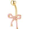 NovaNavel Piercing ombelico flake rosa in oro