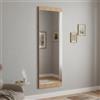 Dmora - Specchio Acamar, Specchiera, Articolo d'arredo a muro, Decorazione con specchio, 40x2h120 cm, Rovere