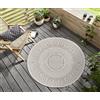 Hanse Home Northrugs Porto - Tappeto rotondo reversibile, impermeabile, motivo mandala, resistente alle intemperie, per balcone, terrazza, giardino, soggiorno in line, diametro 100 cm