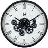 L'Oca Nera Orologio da Parete con Ingranaggi a Vista - Ø46x7 cm