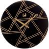 L'Oca Nera Orologio da Parete Urban Geometrico Nero e Oro - Ø40x3.5 cm