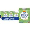 ISOLA BIO Bevanda Biologica di Riso 12x500ml | Bevanda vegetale, senza zuccheri aggiunti, senza glutine, basso contenuto di grassi, 100% naturale, bio, vegan, riso italiano