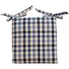 - Cuscino coprisedia sfoderabile con lacci quadri 40x40x5 cm blu
