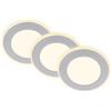 Faretto LED da incasso 3 luci Slim luce notturna Ø9,3x2,4cm Cromo
