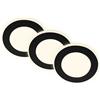 Faretto LED da incasso 3 luci Slim luce notturna Ø9,3x2,4cm Nero