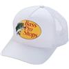 Bass Pro Shops Cappello da camionista, verde oliva, 100% poliestere, cappuccio posteriore in rete con toppa con logo (bianco)