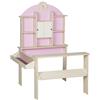 roba Negozio Giocattolo, Legno Naturale, con bancone Laterale, Orologio, Porte scorrevoli, Bianco Rosa