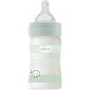 CHICCO Biberon Benessere Flusso Lento, con Tettarella Physio in Morbido Silicone e Finitura Soft Sense, Anticolica, Riduce Rigurgito e Irritabilità, Bottiglia in Vetro da 150 ml, 0 Mesi+, Neutro