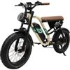 ONESPORT W66 Bicicletta elettrica, motore da 500 W, batteria da 48 V e 13,5 Ah, pneumatici da 20 x 4,0 pollici - Beige
