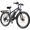 FENGQS Q8 Bicicletta elettrica, motore 750W, batteria 48V 17.5Ah, pneumatici 27.5 pollici, autonomia 85km - Blu
