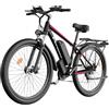 FENGQS Q8 Bicicletta elettrica, motore 750W, batteria 48V 17.5Ah, pneumatici 27.5 pollici, autonomia 85km - Rosso