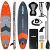 Rebel Electro Tavola da SUP gonfiata con sedile da nuoto Drop Stitch Set da 350 cm con pompa a pala zaino RBA-4501-OR