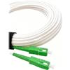 Elfcam - 20m Cavo Fibra Ottica SC/APC per SC/APC Simplex Monomodale 9/125μm LSZH, Bianco per TIM, Vodafone, WindTre, Fastweb, Iliad